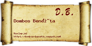 Dombos Benáta névjegykártya